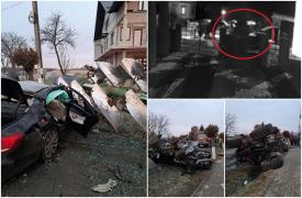 Tragedia din Arbore a fost filmată. Şoferul unui Mercedes a murit pe loc, după ce s-a înfipt cu maşina într-un tractor cu plug