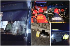 "Am simţit o bubuitură, n-am văzut nimic". Bărbat de 60 de ani, spulberat mortal de un autobuz, în timp ce încerca să traverseze autostrada A3
