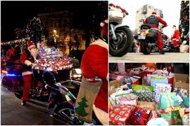 Zeci de Moşi Crăciuni au dat renii pe cai putere. Au venit pe motocicletă să împartă cadouri copiilor nevoiaşi din Târgu Mureş