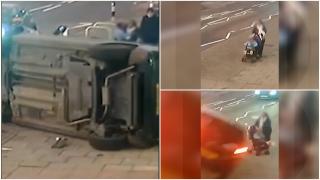 Mamă și fetița ei de 2 ani, la un pas de moarte, în Birmingham. O maşină s-a răsturnat lângă trecerea de pietoni unde se aflau: femeia şi-a salvat fiica la timp
