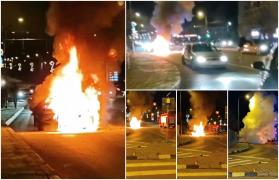 "Aoleu!" O maşină s-a aprins ca o torţă şi a explodat în trafic, pe o stradă intens circulată din Suceava. Coloane de fum s-au ridicat la zeci de metri înălţime