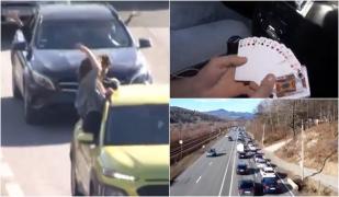 Turiștii care vor petrece Revelionul la munte, disperați de cozile de pe Valea Prahovei. Cum și-au ocupat timpul în orele de așteptare: "Jucăm şeptică, doamnă!"