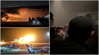 379 de persoane, evacuate în 90 de secunde din avionul care a luat foc în Japonia. Mărturia pasagerilor: "A fost un iad"