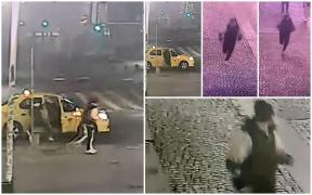 S-a întors roata. Un taximetrist a fost jefuit de un client luat din Centrul Vechi al Capitalei. Imaginile surprinse de camerele de supraveghere