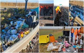 "Ăsta este nivelul de educaţie". Prăpăd în urma românilor care au plecat din ţară după sărbători. Au aruncat tone de gunoaie spre Nădlac 2