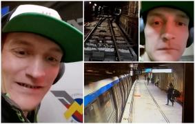 Ce riscă tânărul care s-a filmat agăţat de tamponul garniturii de metrou în mers. A mers aşa preţ de mai multe staţii