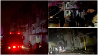 Incendiu groaznic într-un bloc din Capitală. 80 de oameni evacuaţi, doi intoxicaţi cu fum, după ce o garsonieră a luat foc