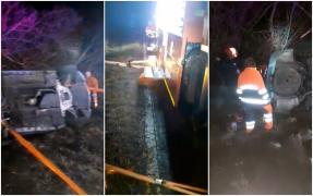 Tânăr mort într-un accident înfiorător, pe un drum din Hunedoara. Băiatul a rămas blocat între fiare după ce s-a răsturnat cu maşina