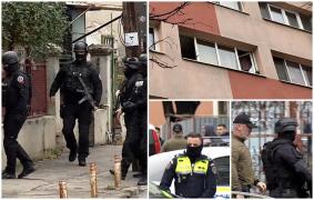 Poliţistul baricadat în casă, imobilizat după nouă ore. Adevărată desfăşurare de forţe pentru că bărbatul avea permis de port armă