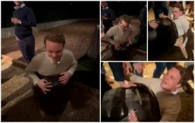 O distracție de mii de euro. Un tânăr a rămas blocat într-o vază ornamentală încercând să își distreze prietenii