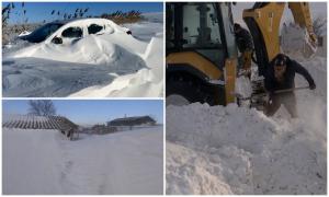 Localitatea izolată complet după codul galben de ninsori. Localnicii, blocaţi în case de troienele de doi metri