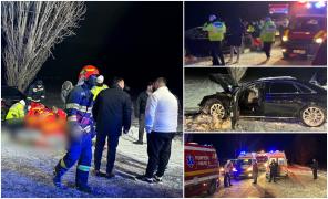 Copilaşi de doar 1 şi 3 ani, destin curmat pe "Drumul Morţii" E85, în Bacău. Au sfârşit într-un Audi echipat cu anvelope de vară, pe o şosea acoperită cu zăpadă