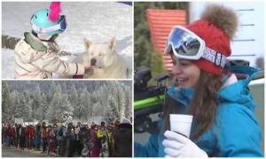 Aglomeraţie mare pe pârtiile de schi. Turiştii s-au bucurat din plin de zăpadă