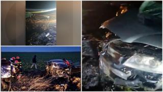 Accident cumplit în Timiş. Trei persoane au ajuns la spital, după ce două maşini s-au ciocnit frontal. Una dintre ele, proiectată în câmp