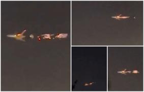 Avion Boeing, în flăcări după ce unul dintre motoare a luat foc