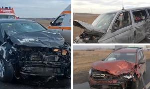 Planul Roşu, activat pe Drumul Morţii. Şapte sportivi, la spital după ce un microbuz a întors neregulamentar şi a fost izbit în plin de două maşini