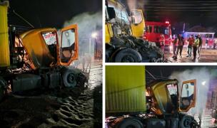 Accident violent în Galaţi. Trei maşini, strivite între două TIR-uri: 3 victime în urma incidentului