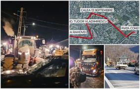 Protestul fermierilor şi transportatorilor se mută în Piaţa Constituţiei. 5.000 de oameni şi sute de utilaje vor paraliza Capitala timp de 13 ore
