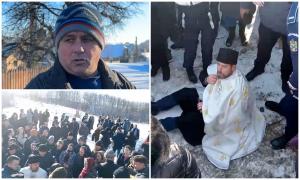 "Vrea bani, vrea bani!" Preotul care a făcut circ pentru a opri o înmormântare s-a pozat la finalul ceremoniei lângă locul de veci