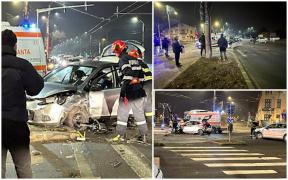Accident grav în Timişoara. O femeie de 35 de ani a ajuns la spital, după ce două maşini s-au ciocnit într-o intersecţie