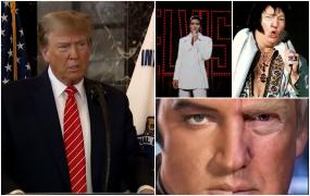 Donald Trump, cu faţa lui Elvis Presley. Fostul preşedinte al Statelor Unite şi-a şocat fanii