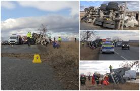 "Am încercat să îl scot din cabină, dar era înţepenit". Încă o tragedie pe Drumul Morţii E85; şoferul unei betoniere s-a stins la doar 33 de ani