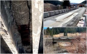 Cum arată podul din Petru Vodă, la mai bine de un an şi jumătate de când s-a surpat. O altă bucată din calea de rulare ar putea să cadă oricând  