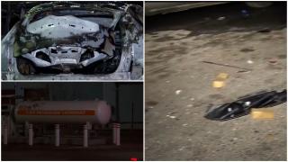 O maşină a explodat în mers, la câteva secunde după ce şoferul alimentase cu GPL, în Capitală. Bărbatul doar ce apucase să iasă din benzinărie
