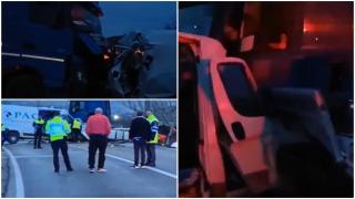 Accident cumplit în Vaslui. O autoutilitară şi un TIR s-au ciocnit frontal. Un bărbat de 57 de ani a murit pe loc, prins între fiare