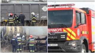 Panică în gara din Drobeta-Turnu Severin, după ce s-a scurs benzină pe calea ferată. Trei vagoane-cisternă ale unui tren s-au fisurat