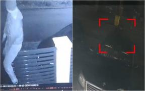 Momentul în care un hoţ dă spargerea într-un cartier de lux din Arad: "Cu căciulă pe cap, mascat, a escaladat gardul"