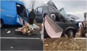 Accident grav în Ungaria între două microbuze româneşti. Un şofer a murit în urma impactului, la câţiva kilometri de graniţă