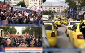 Taximetriştii îngheață traficul din Atena. Protestul lor va coincide cu o altă grevă. Evenimentele vor amâna zboruri și vor bloca feriboturile în port
