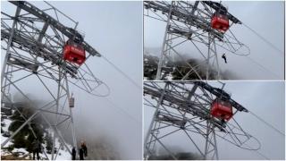 Turiști salvați de salvamontişti după ce au rămas blocaţi în telecabina de la Bâlea Lac. Printre ei se afla și un copilaș de 4 ani