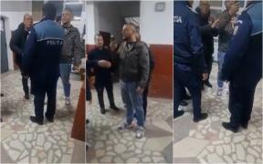 Proaspăt eliberaţi din arest, doi gorjeni s-au gândit să se ia la ceartă cu poliţiştii. Imaginile, surprinse chiar în sediul poliţiei