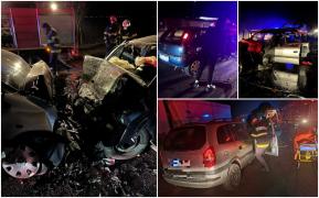 Groază pe Drumul Morţii E85, un şofer a sfârşit după un impact frontal devastator. Bucăţi din caroseriile maşinilor s-au împrăştiat pe zeci de metri
