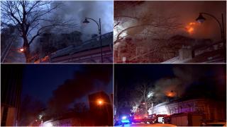 Incendiu violent în Capitală. O clădire abandonată, făcută scrum din temelie de un incendiu violent. Zeci de pompieri s-au chinuit să stingă vâlvătaia