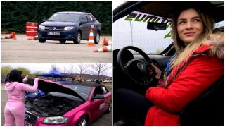 Show cu maşini de sute de cai putere în Târgu Jiu. Zeci de şoferiţe pasionate de condus au turat motoarele la maxim la "Cupa Femina"