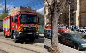 Incendiu într-un liceu din Timişoara. Flăcările au izbucnit într-o sală de clasă, de la un neon. 120 de profesori şi elevi evacuaţi