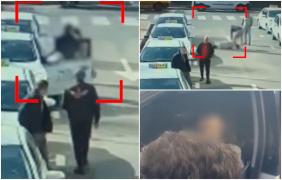 Taximetristă din Timişoara, bătută cu bestialitate de un coleg în parcarea unui centru comercial. Momentul a fost surprins de camerele de supraveghere