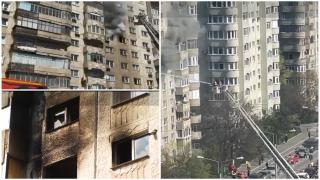"N-am auzit în viaţa mea aşa". Incendiu misterios într-un bloc din Capitală. Focul a izbucnit după două bubuituri puternice la etajul 6, însă nimeni nu ştie de la ce