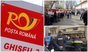 Aşteptare în zadar după pensie: angajaţii Poştei Române sunt în grevă generală. Scandal mutat în stradă, la Buzău