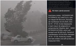 19 judeţe şi Capitala, sub avertizare cod portocaliu de vreme extremă până diseară. În vestul ţării a fost emis mesaj Ro-Alert