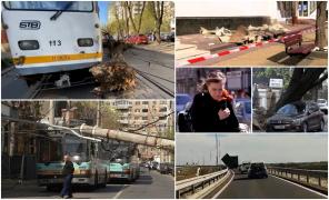 Ciclonul Nelson a măturat România. Zeci de copaci și stâlpi doborâți în București, peisaj apocaliptic lângă Craiova. La munte, vântul a lovit cu puterea unui uragan