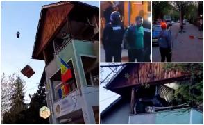 "Şi tu, fraiere!" Băut şi furios, un tânăr din Bistriţa a început să arunce cu scaune de la etaj, în jandarmi şi poliţişti