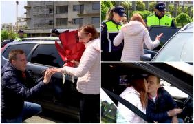 Cerere în căsătorie cu momente de panică şi urmăriri ca în filme. Mădălin şi-a speriat iubita pentru a-i pune marea întrebare. " Am fost puţin şocată"