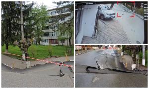 Craterul din Slănic Prahova s-a mărit cu 20 cm. Oamenii trăiesc cu groază, nu ştiu ce este sub casele lor