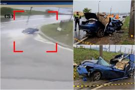 Filmul accidentului din Mangalia, în care un tânăr şi-a pierdut viaţa iar altul a intrat în comă. O cameră a surprins impactul zdrobitor