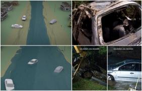 ANIMAŢIE. Imagini apocaliptice chiar în ziua de Paşte: Natura s-a dezlănţuit cu furie şi a măturat totul în cale în mai multe localităţi din ţară