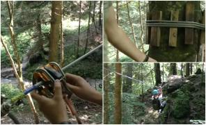 Cum arată traseul de tiroliană care şerpuieşte aproape 4 kilometri prin masivul Piatra Mare